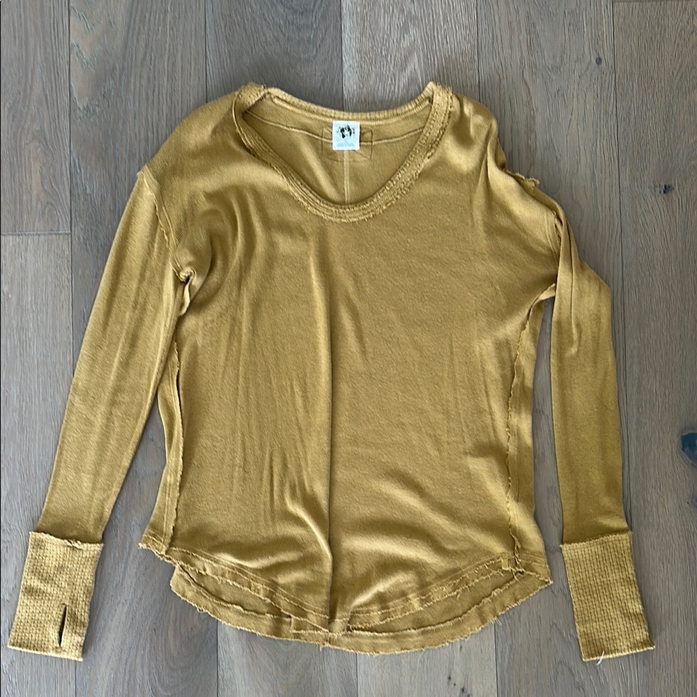 Free people Women's Gold Long Sleeve Top